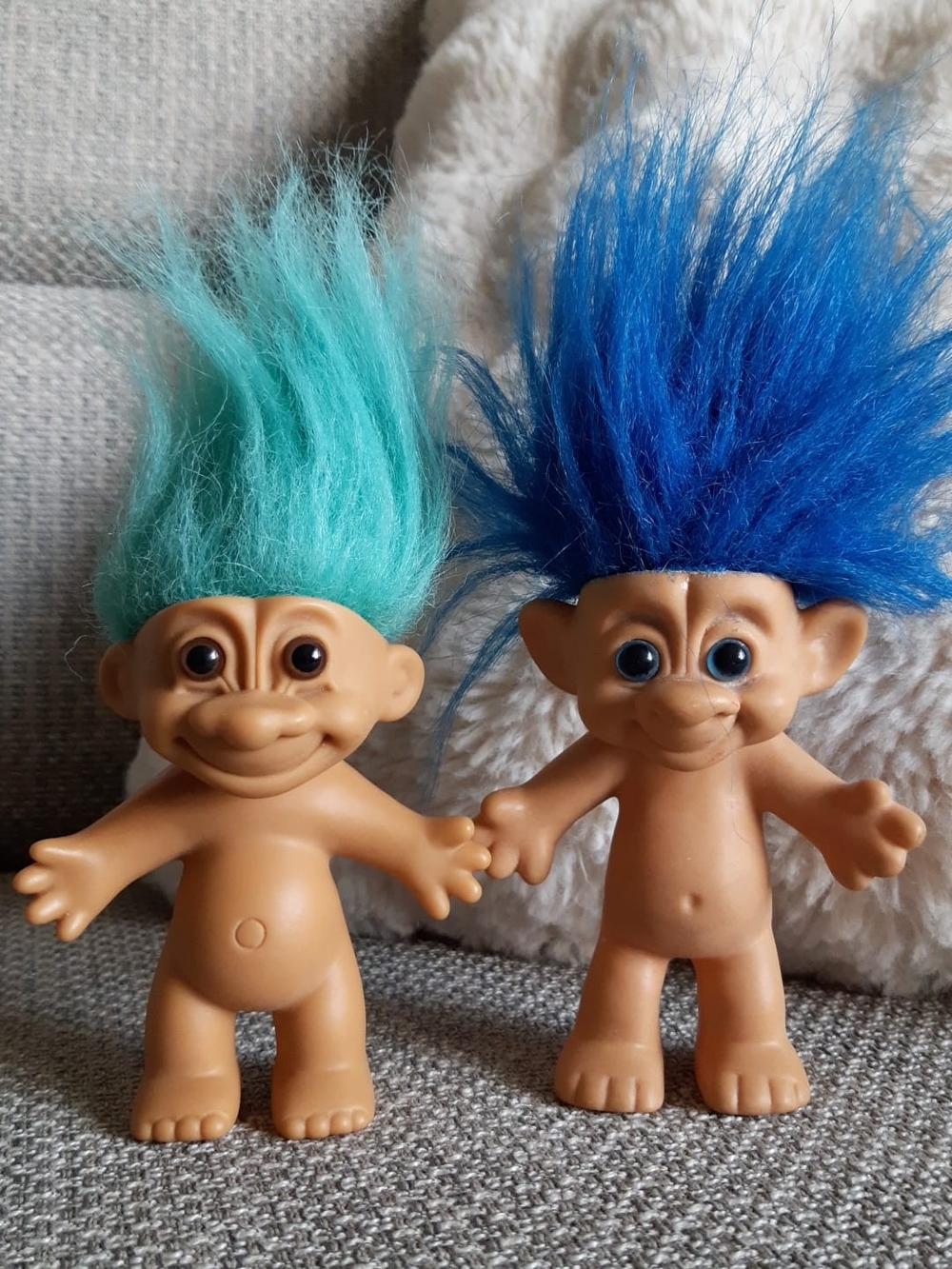 1980s Troll Dolls with Blue and Mintgreen Hair